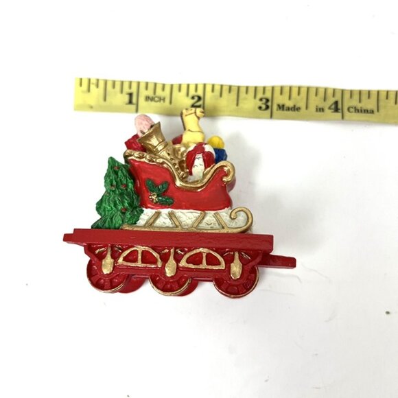 Vintage Flambro 3 Pc Santa’s Train Set in a Box Christmas Mantel Shelf Decor - Picture 10 of 12
